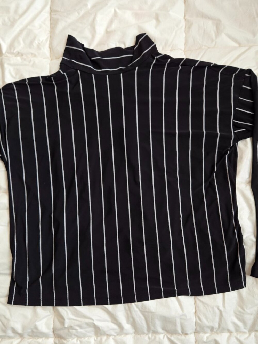 Nine West Black and White Striped blouse, size Large.N